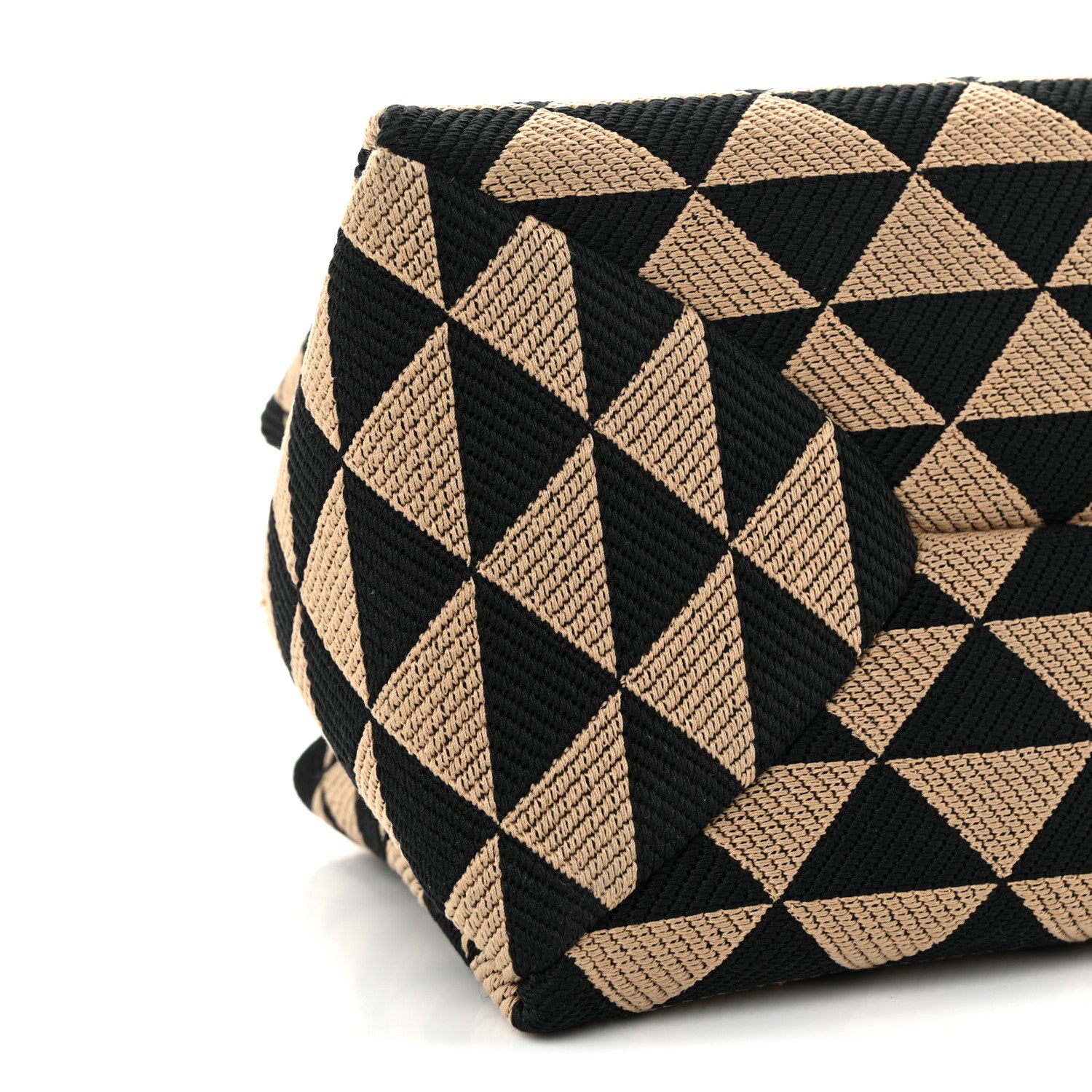 Prada Jacquard Triangolo Symbole Embroidered Small Shoulder Bag Black Corda 11 of 12