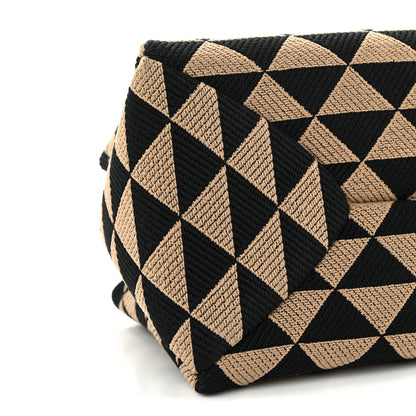 Prada Jacquard Triangolo Symbole Embroidered Small Shoulder Bag Black Corda 11 of 12