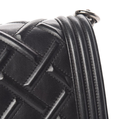 Chanel Lambskin Stitched Medium Boy Flap Black 18 of 24