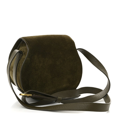 Chloe Suede Calfskin Small Marcie Saddle Bag Deep Olive 3 of 10
