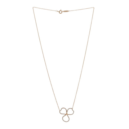 Tiffany 18K Rose Gold Diamond Open Flower Paper Flowers Pendant Necklace 3 of 4