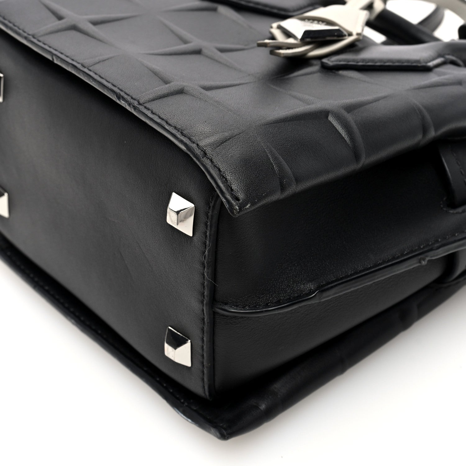 MCM Calfskin Embossed Park Avenue Mini Neo Milla Tote  Black 9 of 9
