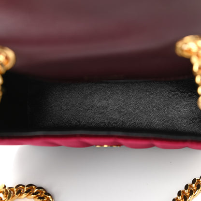 Saint Laurent Velvet Matelasse Vicky Chain Bag Burgundy 5 of 10