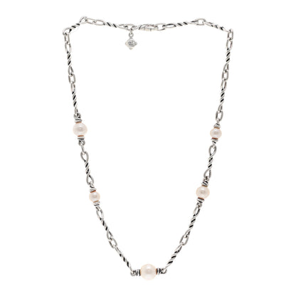 David Yurman Sterling Silver Pearl Continuance Chain Necklace 3 of 4