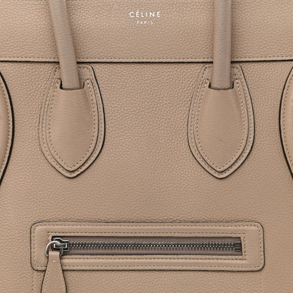 Celine Drummed Calfskin Mini Luggage Dune 8 of 14
