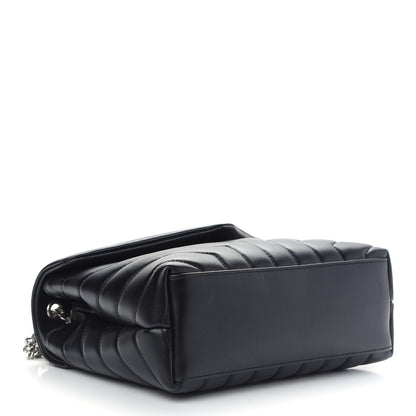 Saint Laurent Calfskin Y Quilted Monogram Small Loulou Chain Satchel Black 4 of 9
