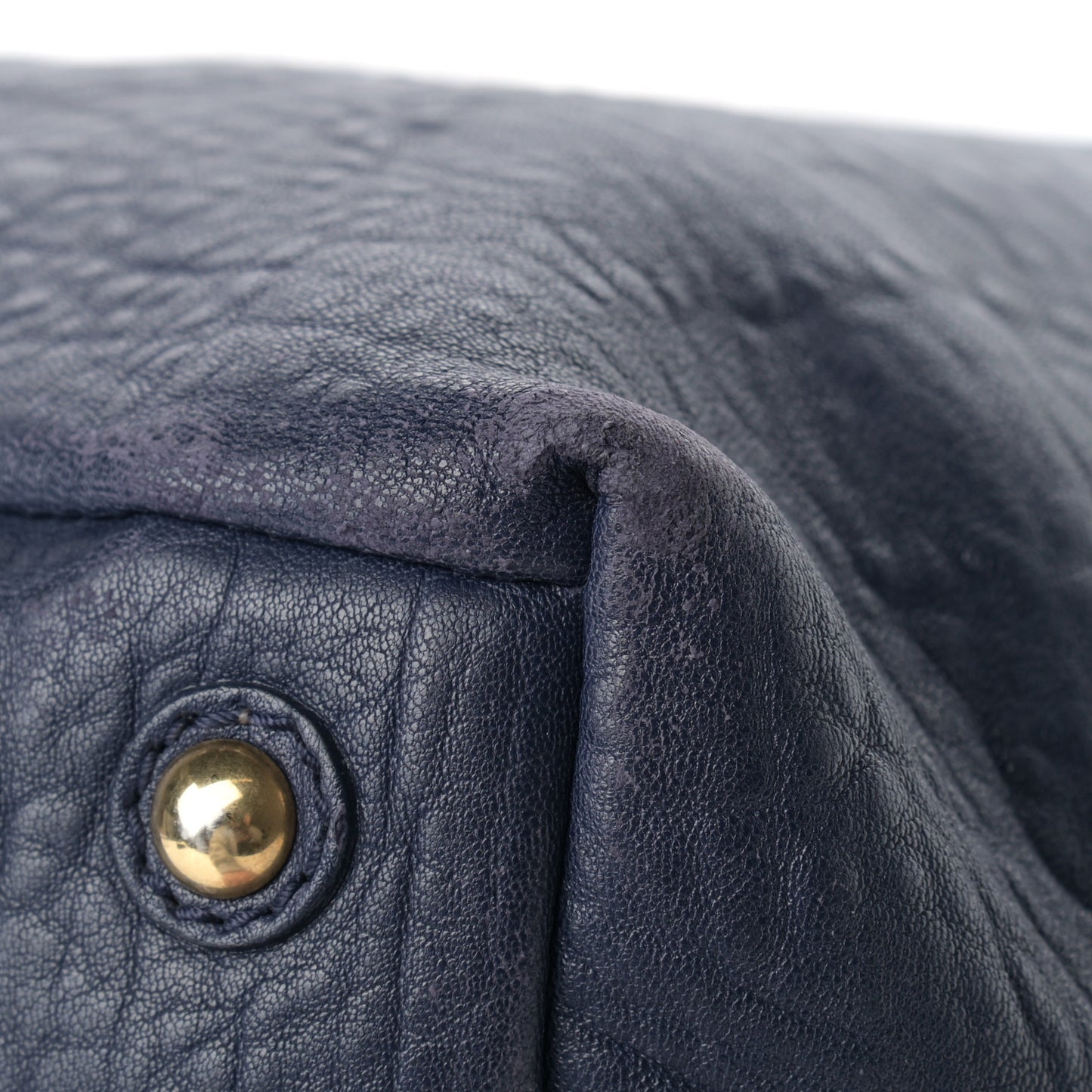 Pebbled Lambskin Medium Easy Sac Navy