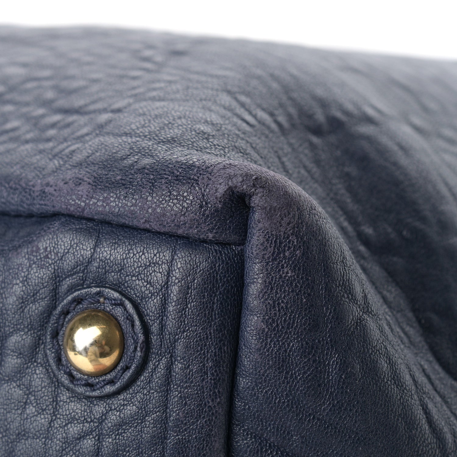 Saint Laurent Pebbled Lambskin Medium Easy Sac Navy 11 of 16