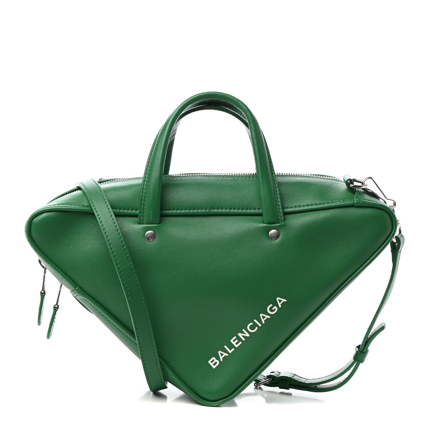 Balenciaga Shiny Day Calfskin S Triangle Duffle Vert Irlandais 1 of 8