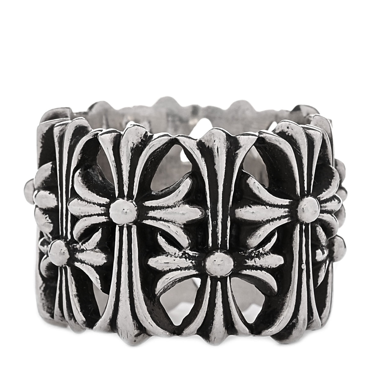 Chrome Hearts Sterling Silver Cemetery Cross Ring 56 7.5 1 of 6