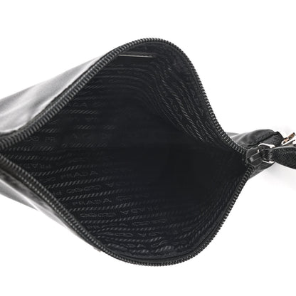 Prada Re-Nylon Saffiano Pouch Wristlet Black 5 of 9