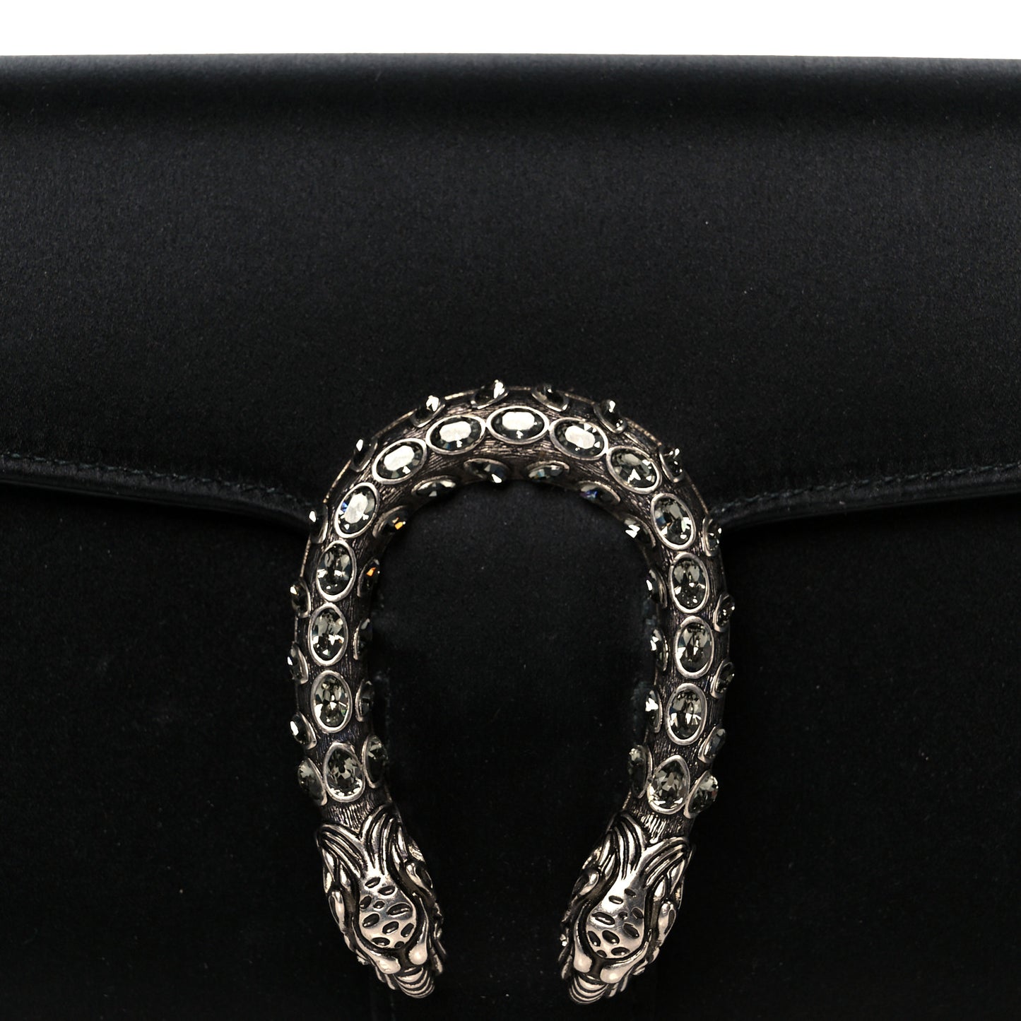 Satin Dionysus Clutch Black