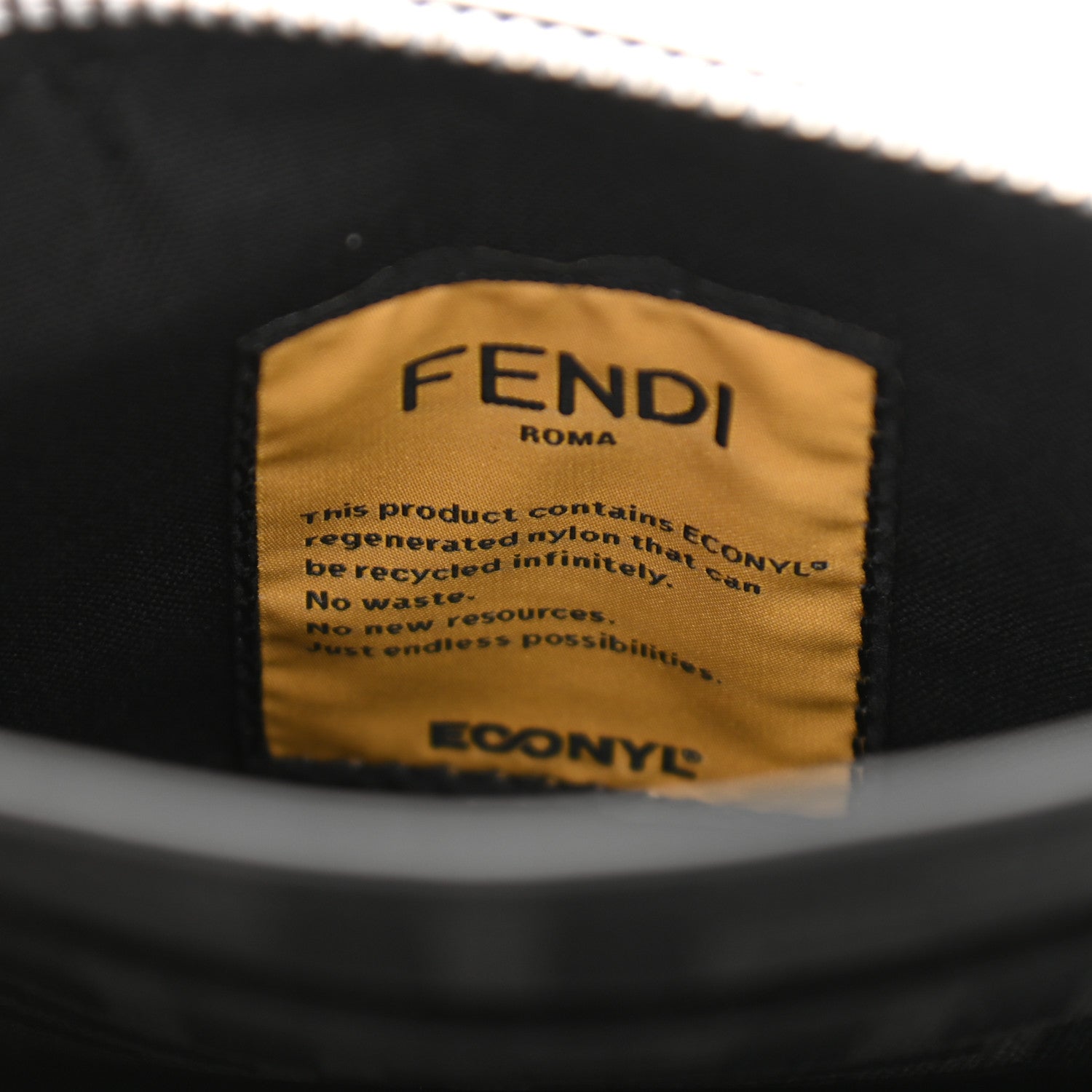 Fendi Nylon Vitello Cover Logo Embossed Mini Peekaboo I SEE U Satchel Black White 8 of 12