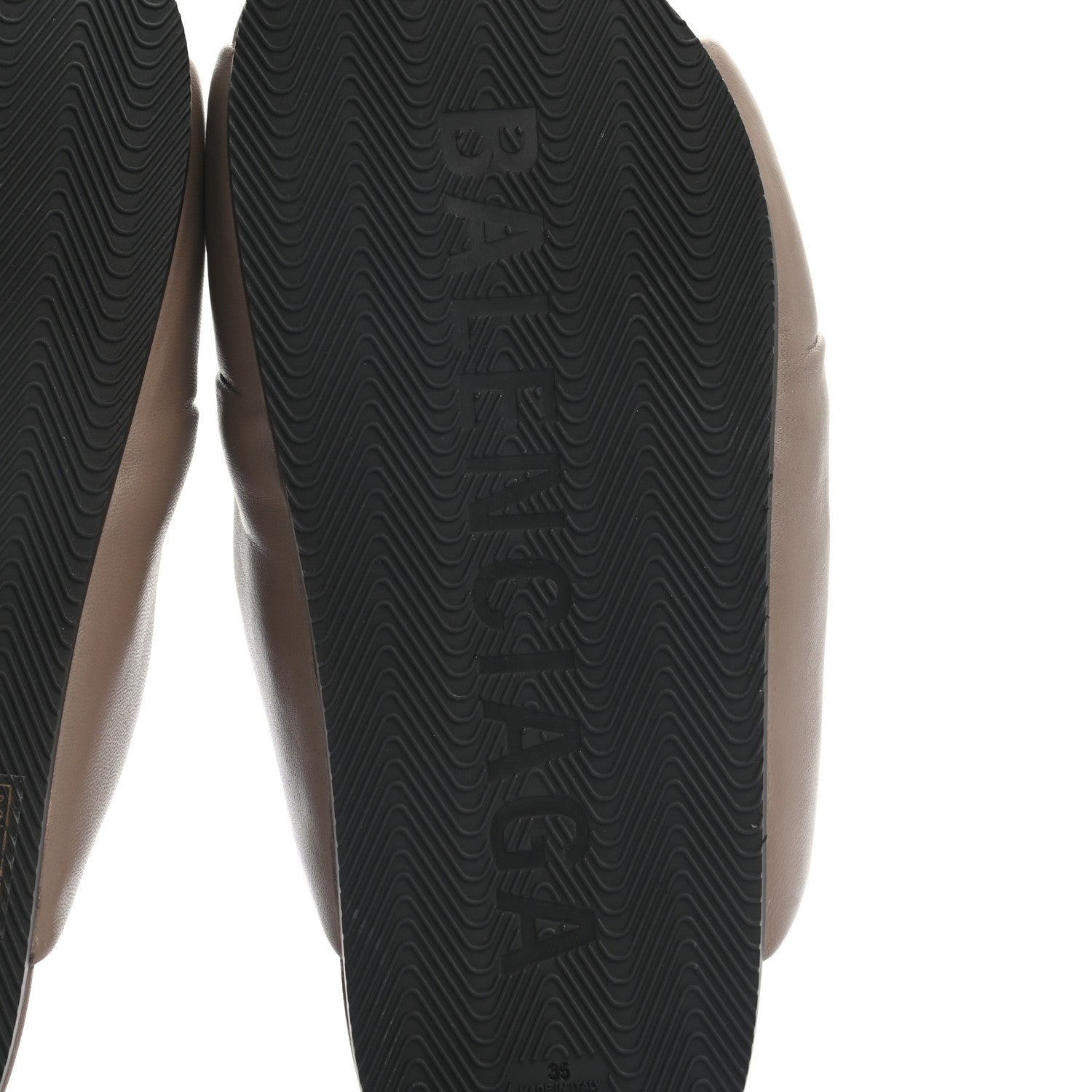 Balenciaga Smooth Nappa Logo Puffy Slide Sandals 35 Mink Grey White 6 of 7