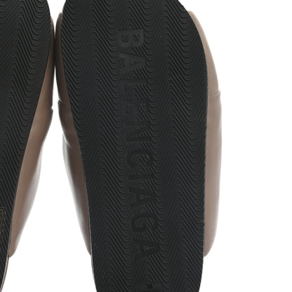 Balenciaga Smooth Nappa Logo Puffy Slide Sandals 35 Mink Grey White 6 of 7
