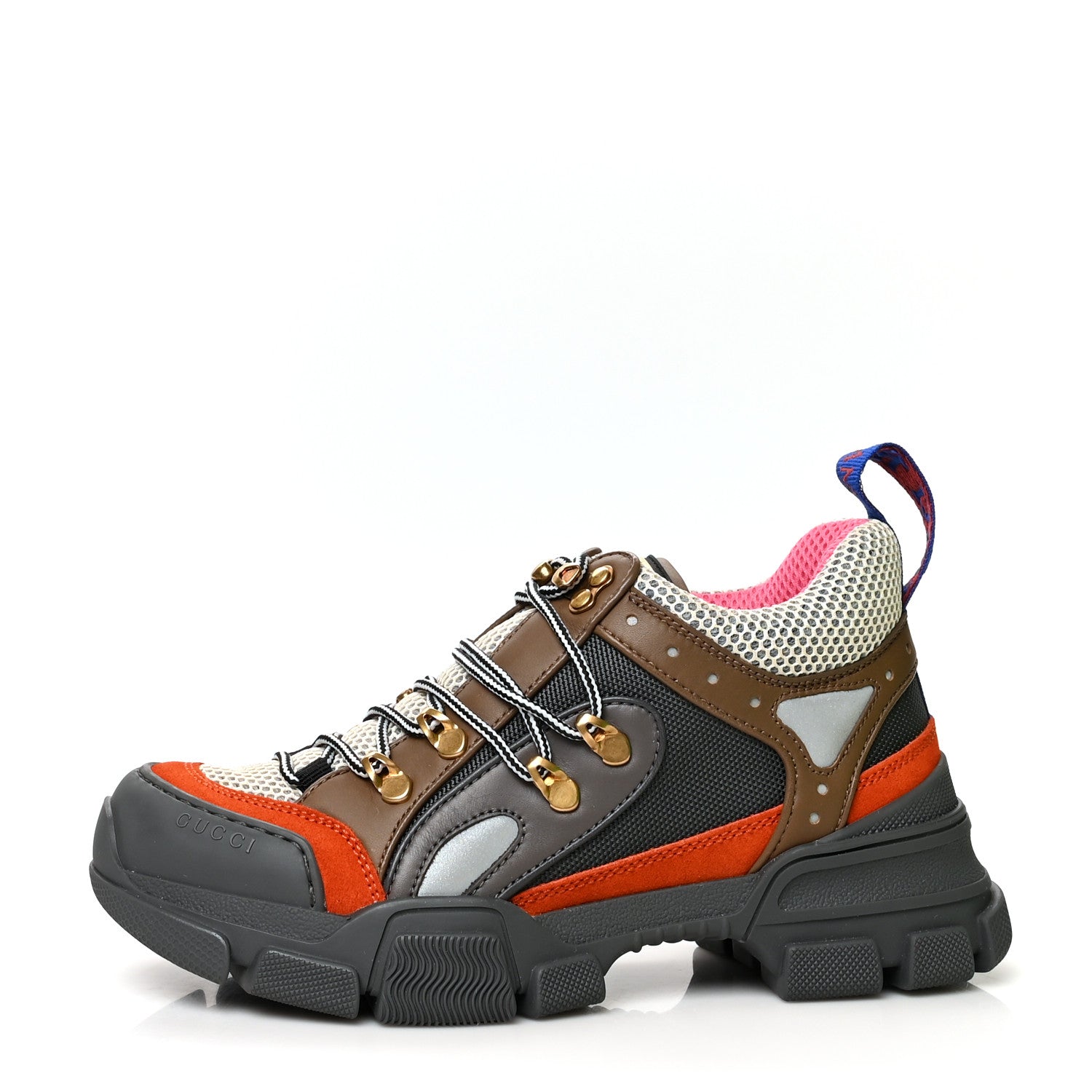 Gucci X SEGA Mesh Canvas Calfskin Womens Flashtrek Sneakers 37 White Box Pink Ardesia Loess 1 of 7