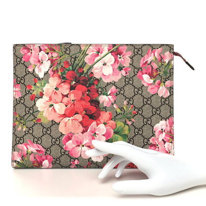 Gucci GG Supreme Monogram Blooms Large Cosmetic Case Beige Multicolor Dry Rose 2 of 12