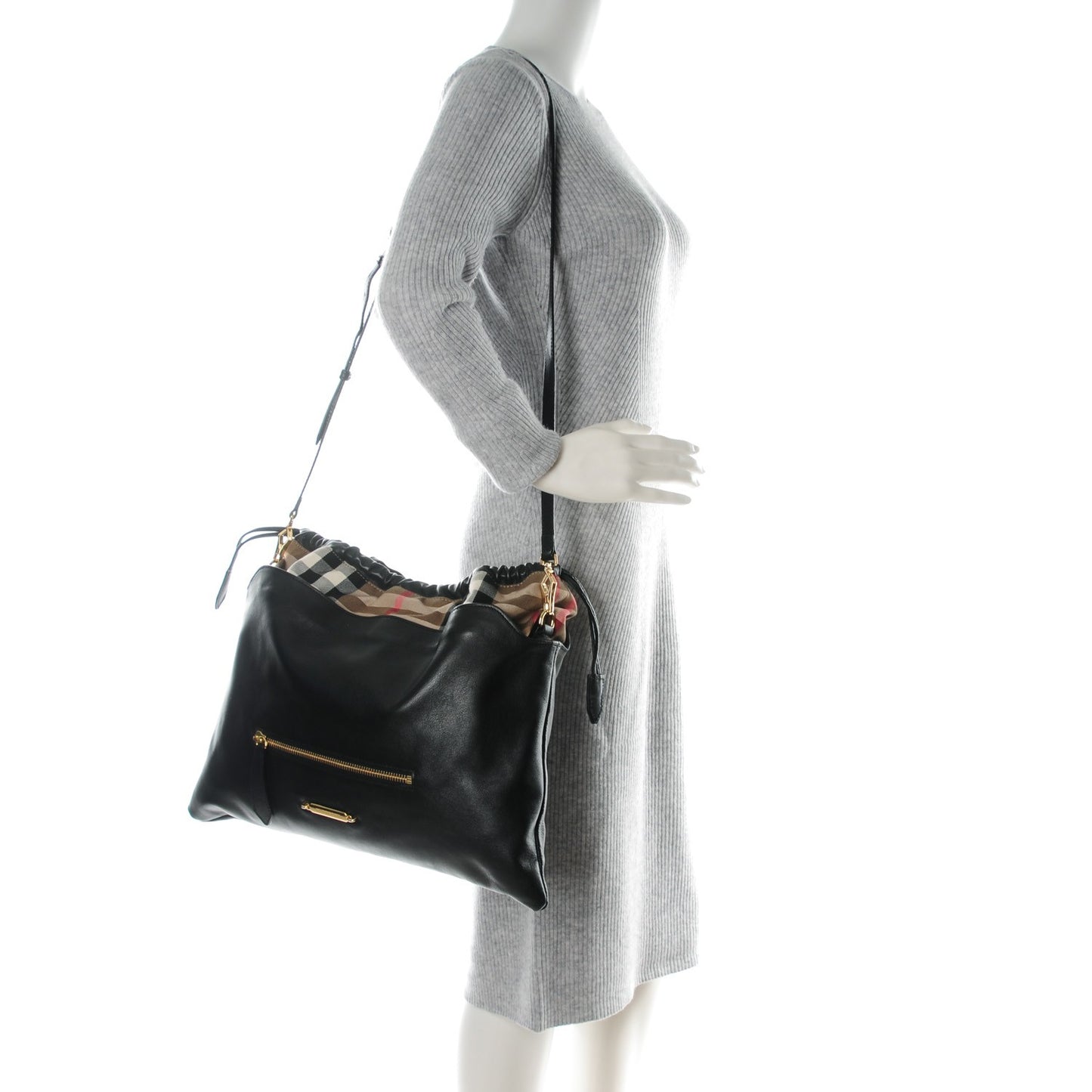 Calfskin House Check Big Crush Black