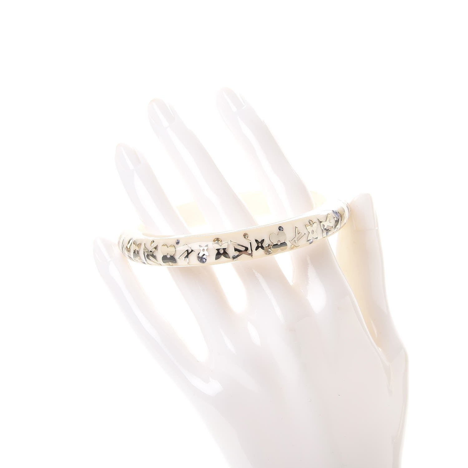 Louis Vuitton Resin Swarovski Medium Inclusion Bracelet PM White 2 of 4