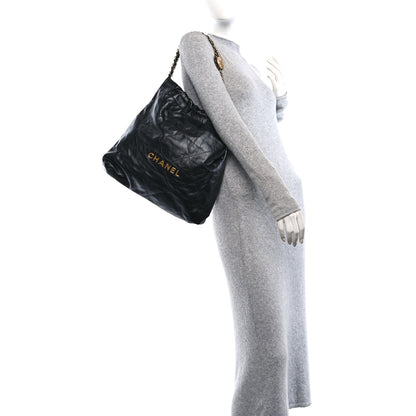 Chanel Shiny Calfskin Quilted Chanel 22 Black 3 of 11