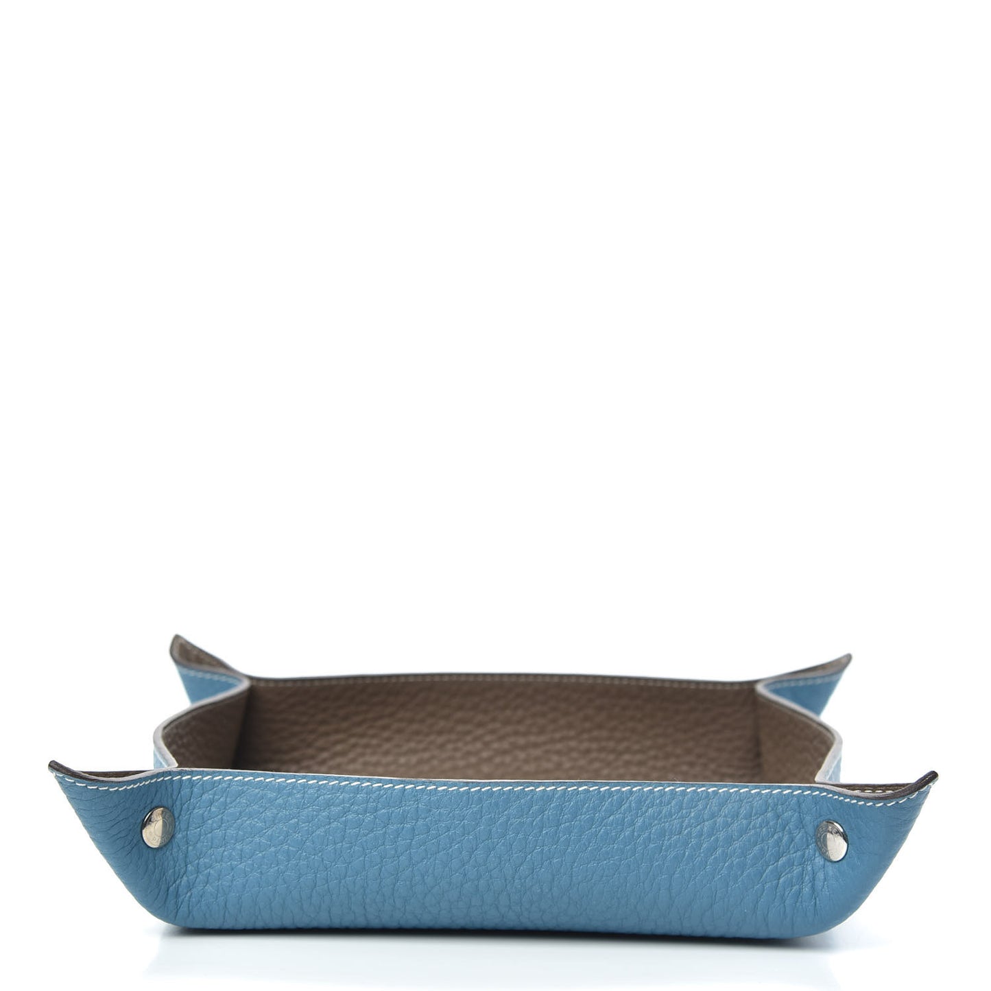 Taurillon Clemence Mises et Relances H'Dot Change Tray Etoupe Blue Jean