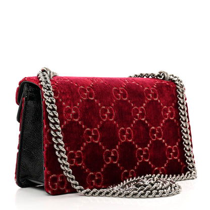 Gucci Velvet Skipper Crystal GG Monogram Small Dionysus Shoulder Bag Red Cipria Black Black Diamond 3 of 8