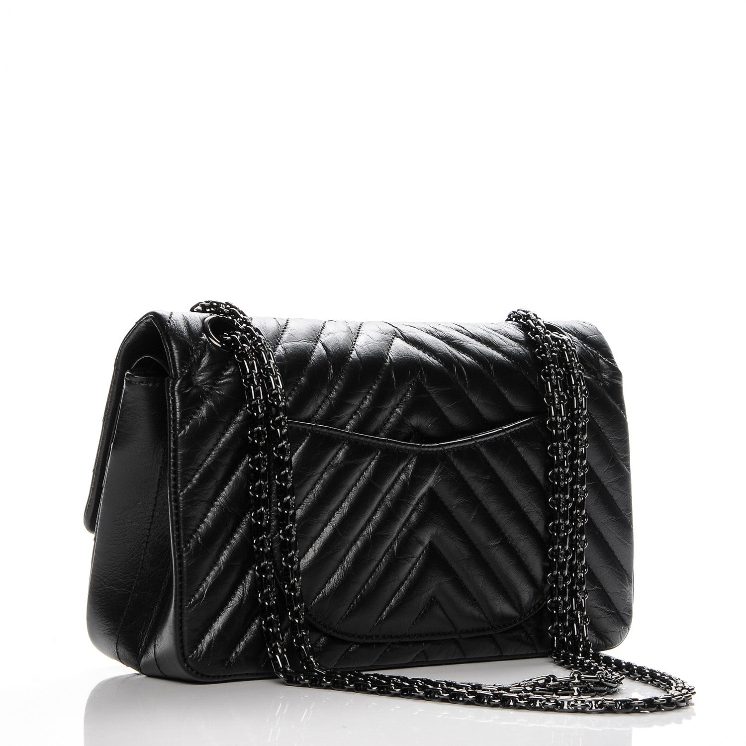 Chanel Aged Calfskin Chevron Quilted 2.55 Reissue 225 Flap So Black 3 of 8