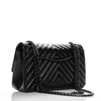 Chanel Aged Calfskin Chevron Quilted 2.55 Reissue 225 Flap So Black 3 of 8