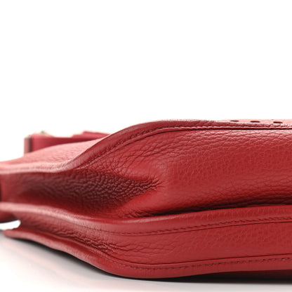 Hermes Taurillon Clemence Evelyne III PM Rouge Casaque 9 of 10