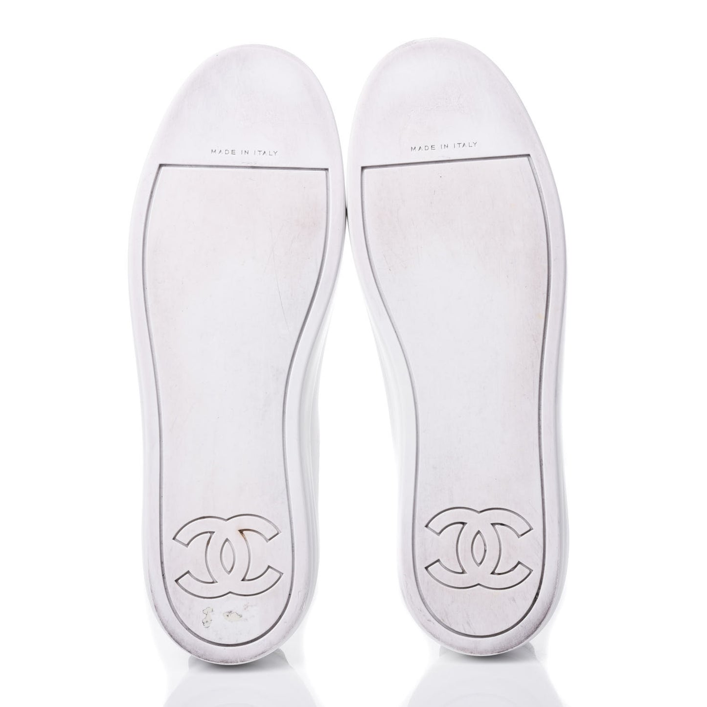 Calfskin Gum Womens CC Sneakers 39 White