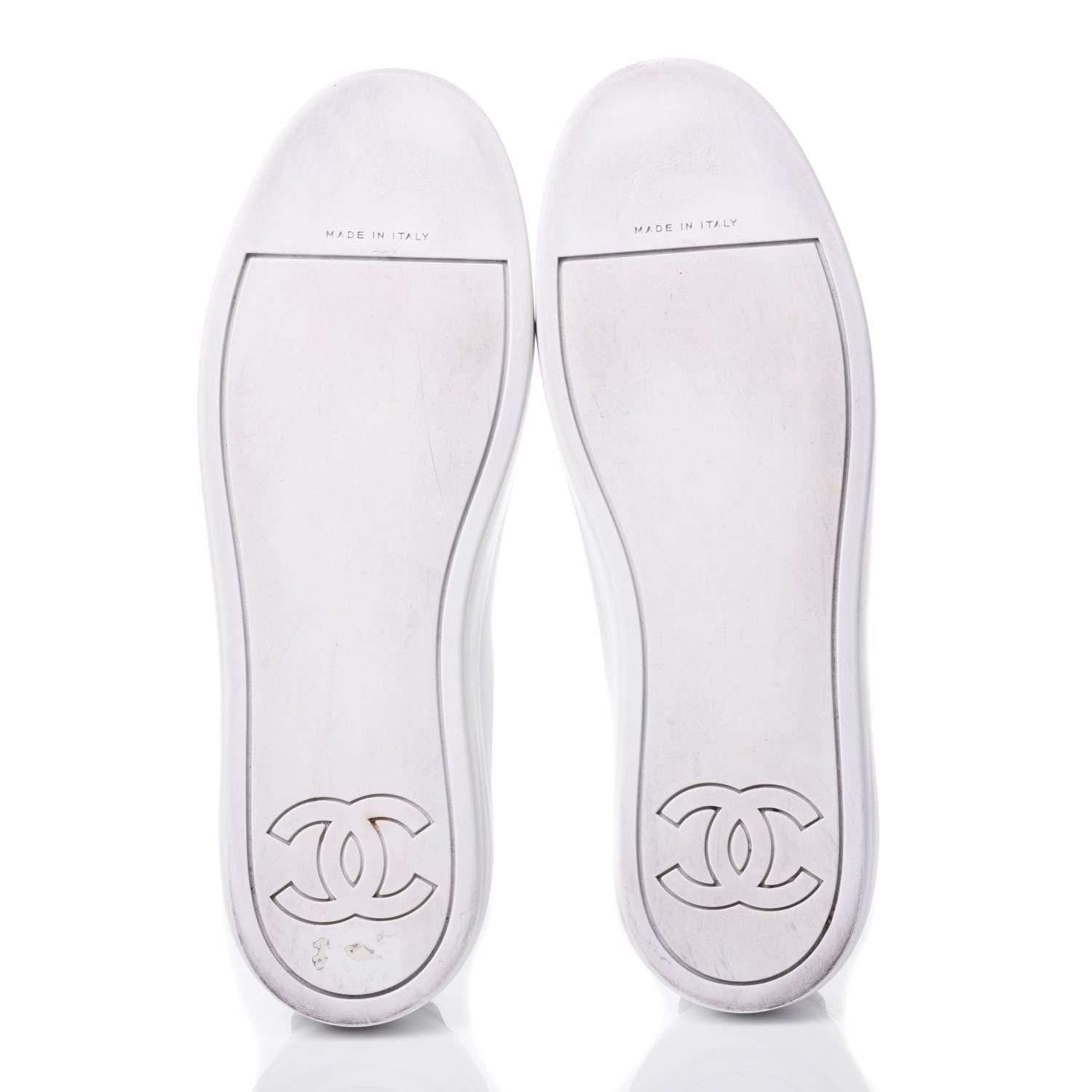 Chanel Calfskin Gum Womens CC Sneakers 39 White 7 of 11