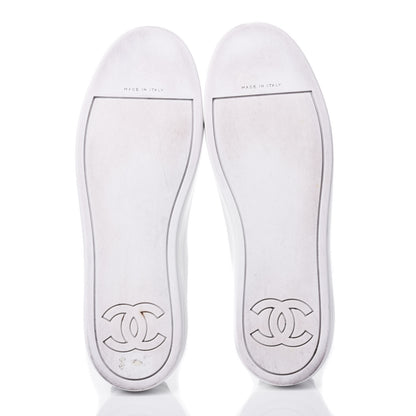 Chanel Calfskin Gum Womens CC Sneakers 39 White 7 of 11
