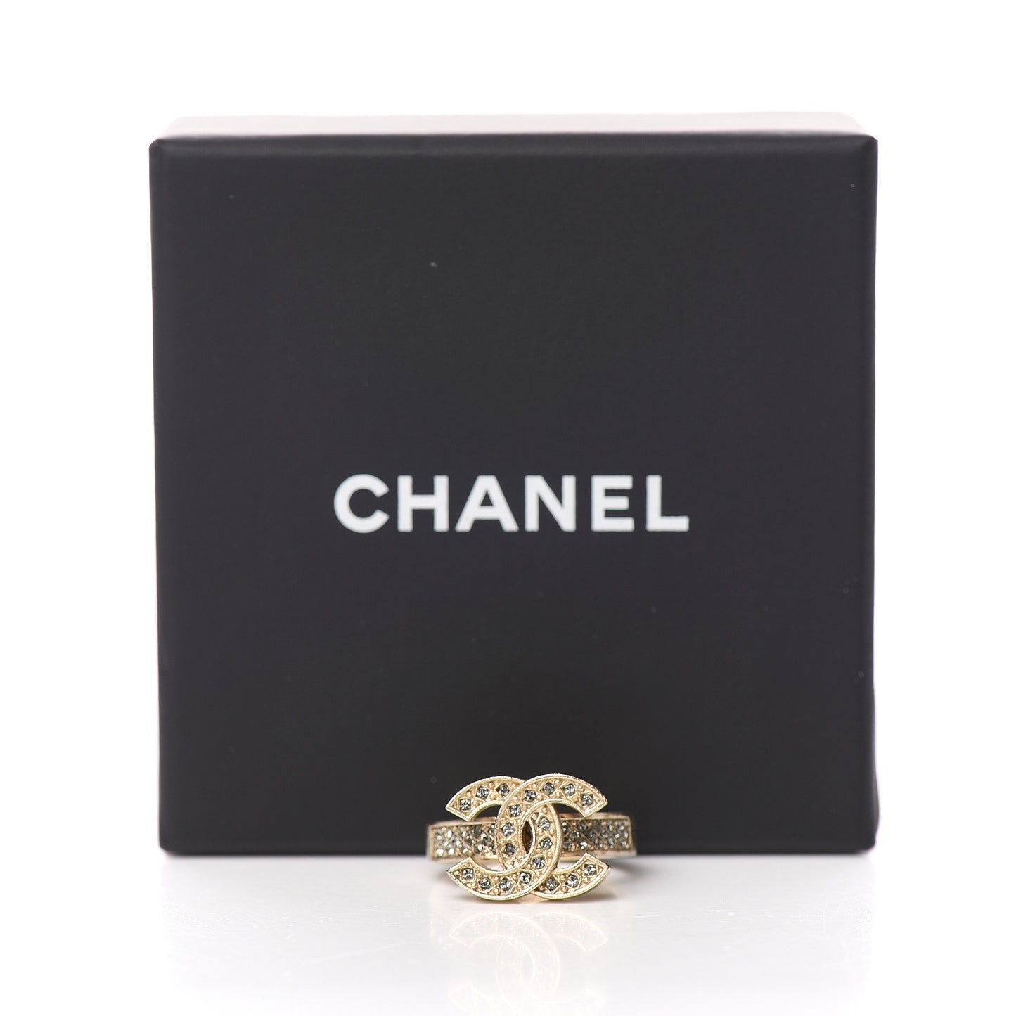 Crystal CC Ring 7 Light Gold