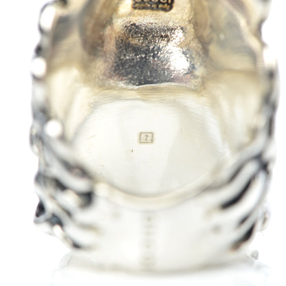 Gucci Metal Crystal Lion Head Ring 4.75 Red Aged Silver 6 of 9