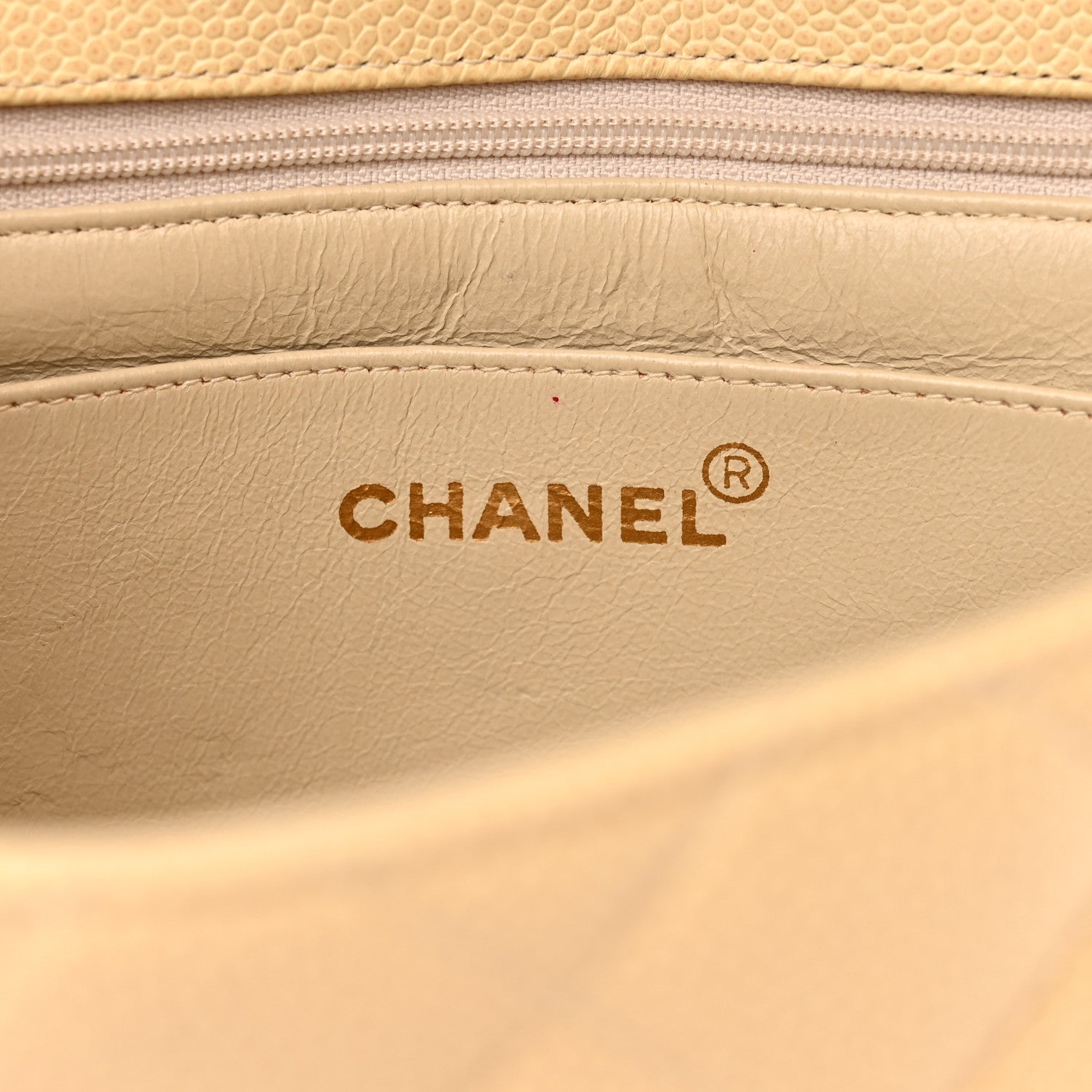 Chanel Caviar Quilted Medium Single Flap Beige 6 of 13