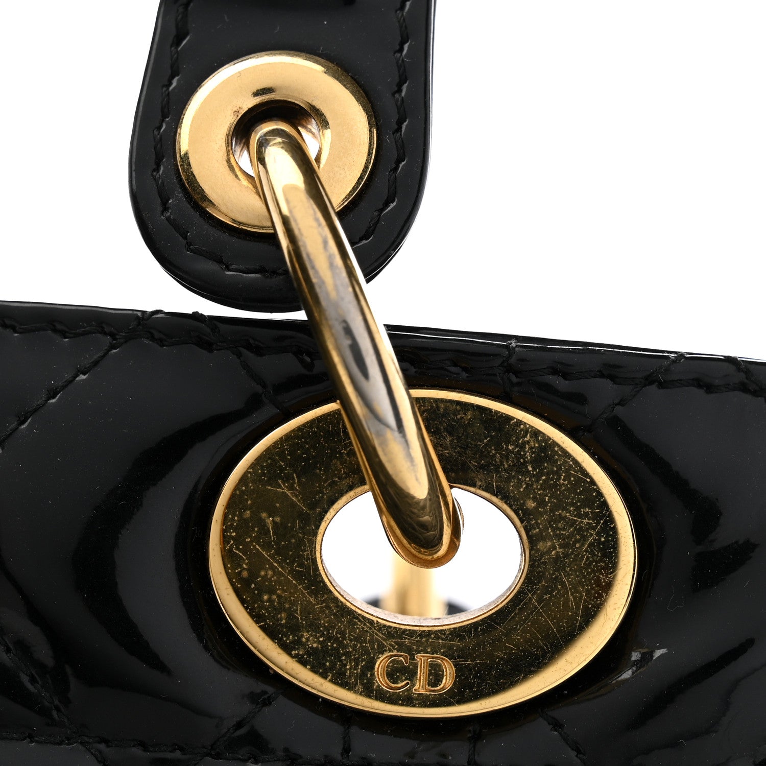 Christian Dior Patent Cannage Large Lady Dior Black 12 of 13