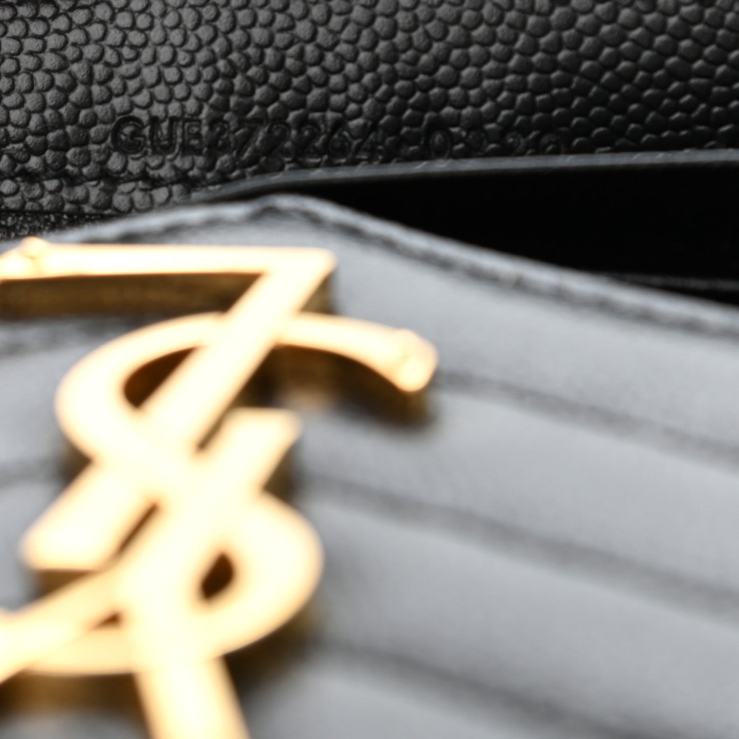 Grain De Poudre Matelasse Chevron Monogram Flap Wallet Black