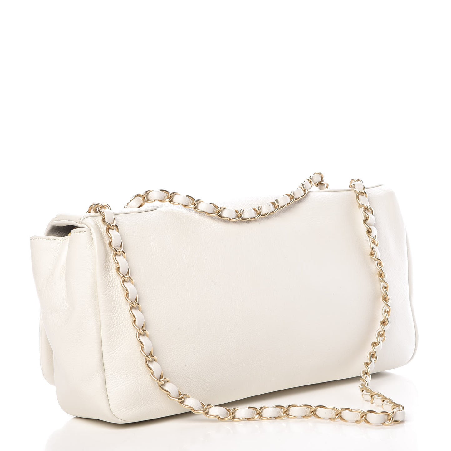 Calfskin Metal Mosaic Flap White