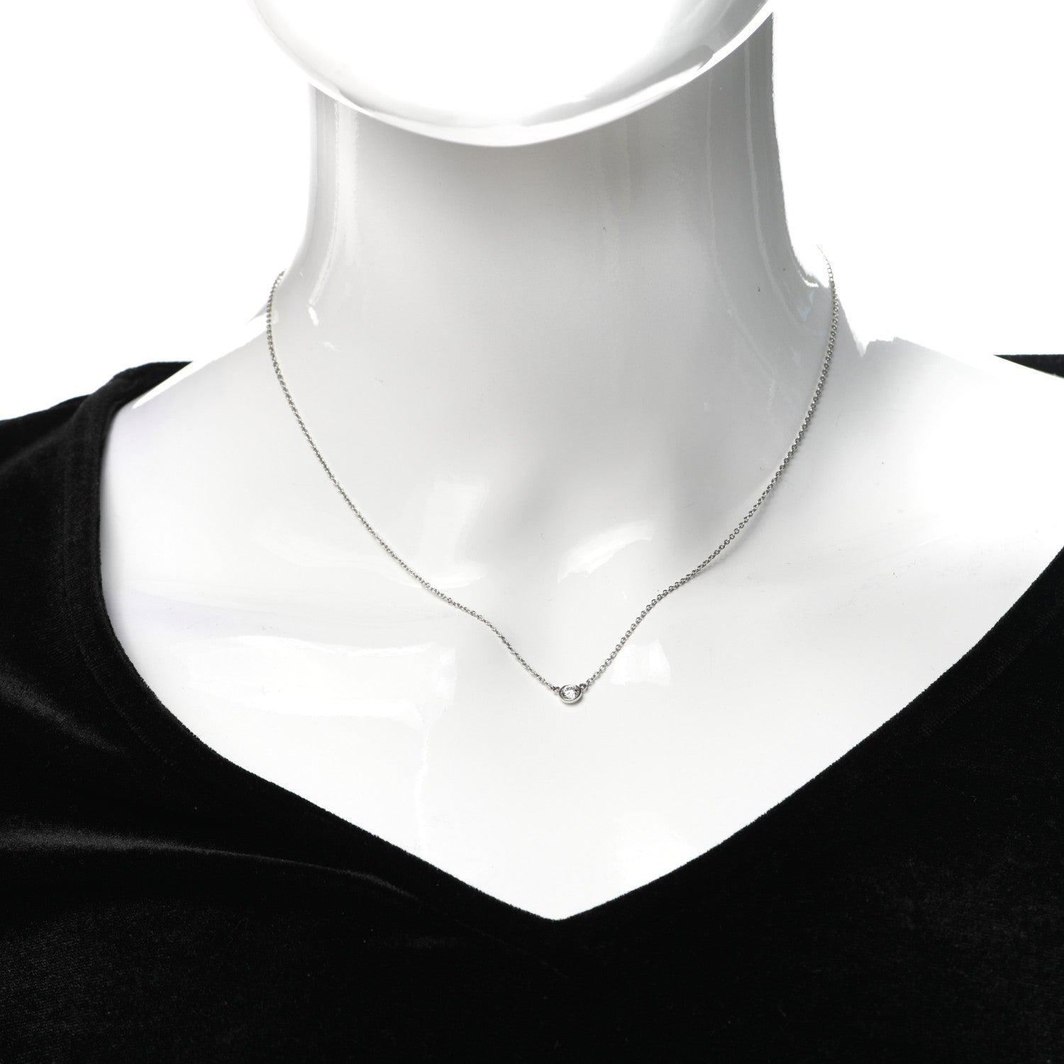 Tiffany Platinum Diamond .14ct Elsa Peretti Diamonds by the Yard Pendant Necklace 2 of 5