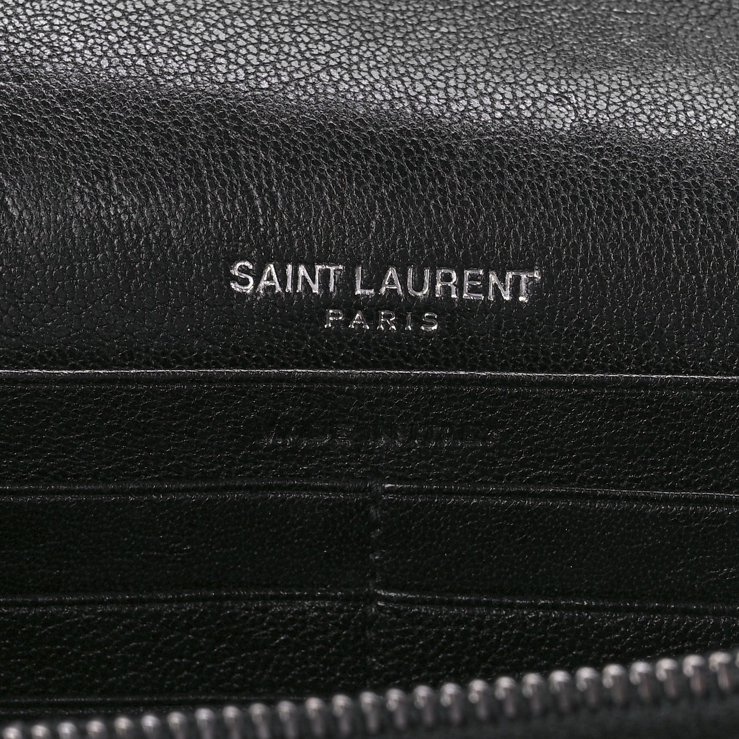 Sheepskin Tri-Quilt Monogram Envelope Chain Wallet Black