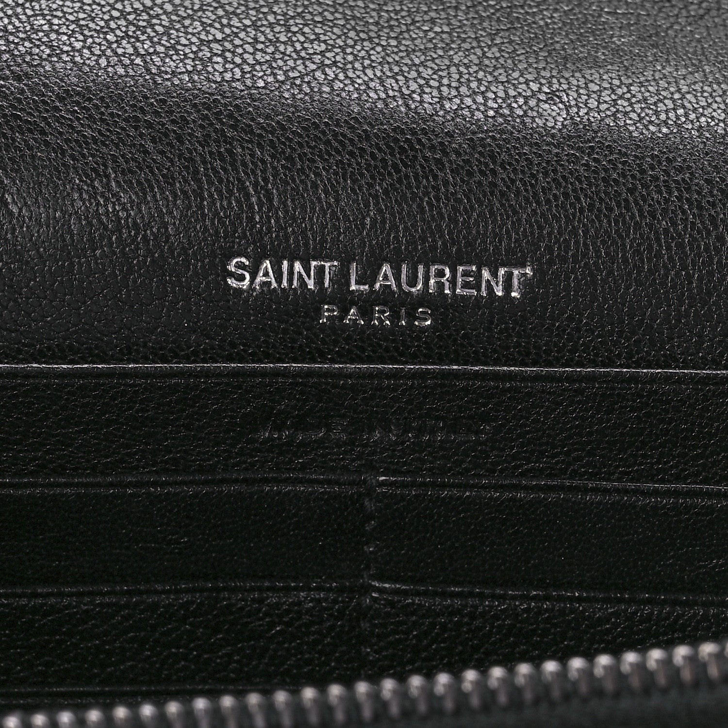 Saint Laurent Sheepskin Tri-Quilt Monogram Envelope Chain Wallet Black 6 of 8