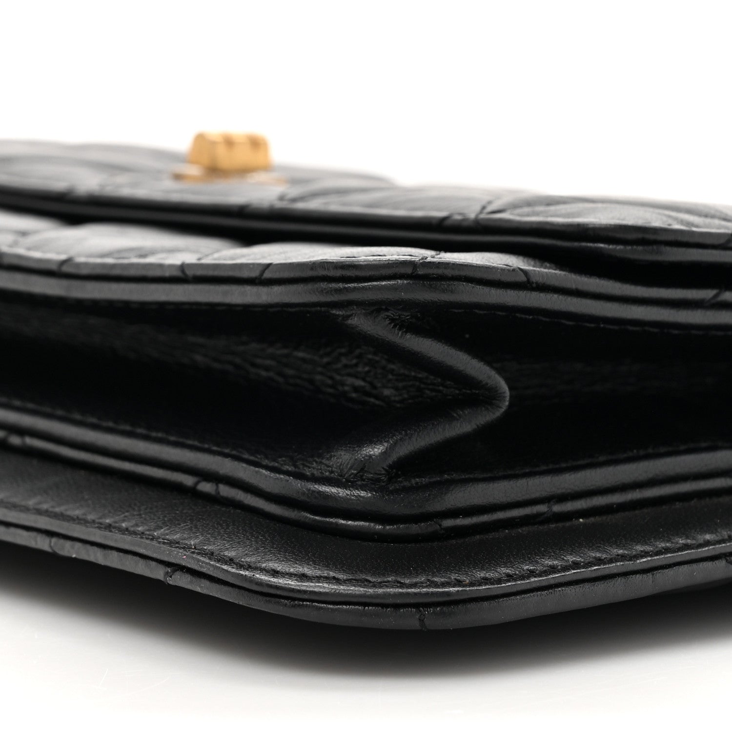 Chanel Aged Calfskin Quilted 2.55 Reissue Chain Wallet Black 10 of 11