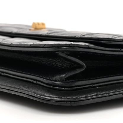 Chanel Aged Calfskin Quilted 2.55 Reissue Chain Wallet Black 10 of 11