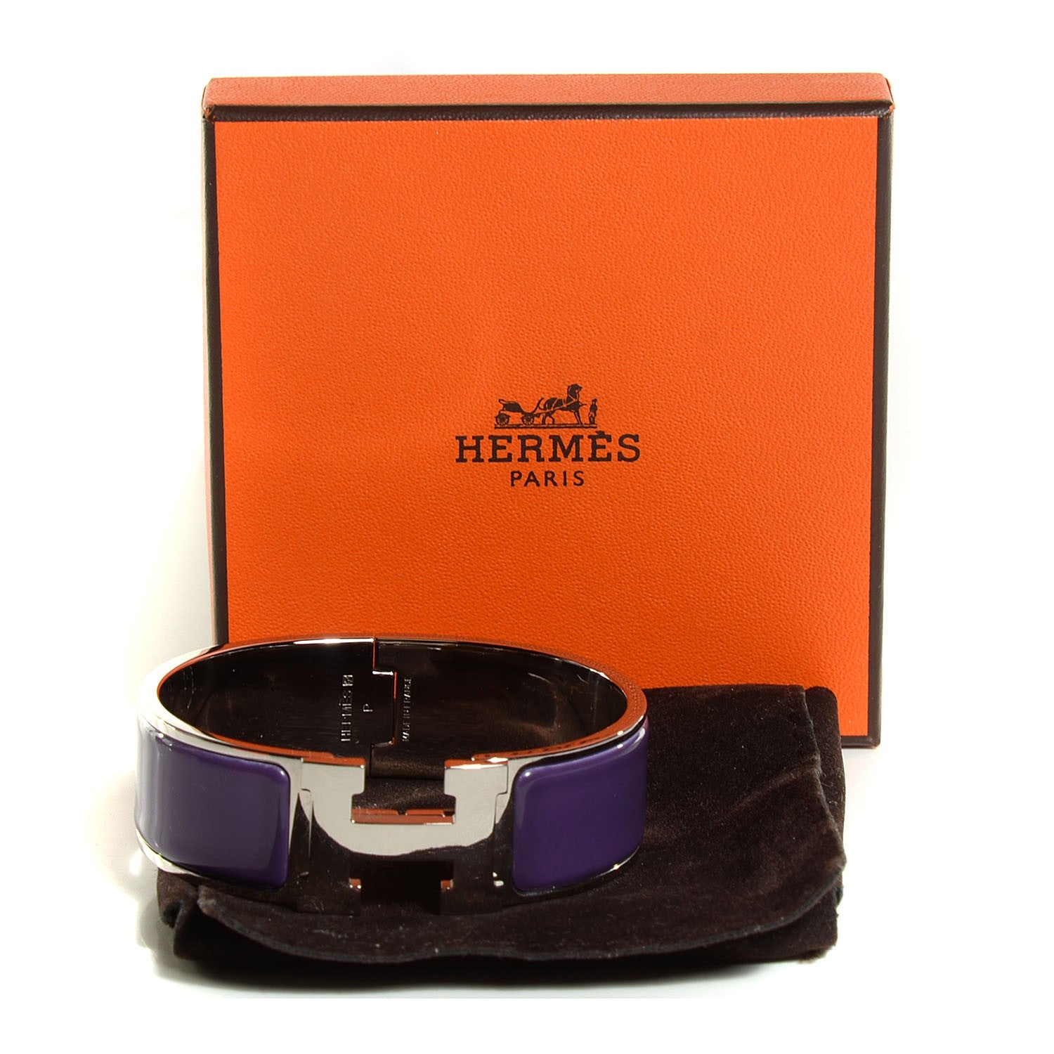 Hermes Enamel Wide Clic Clac H Bracelet GM Pourpre 5 of 5