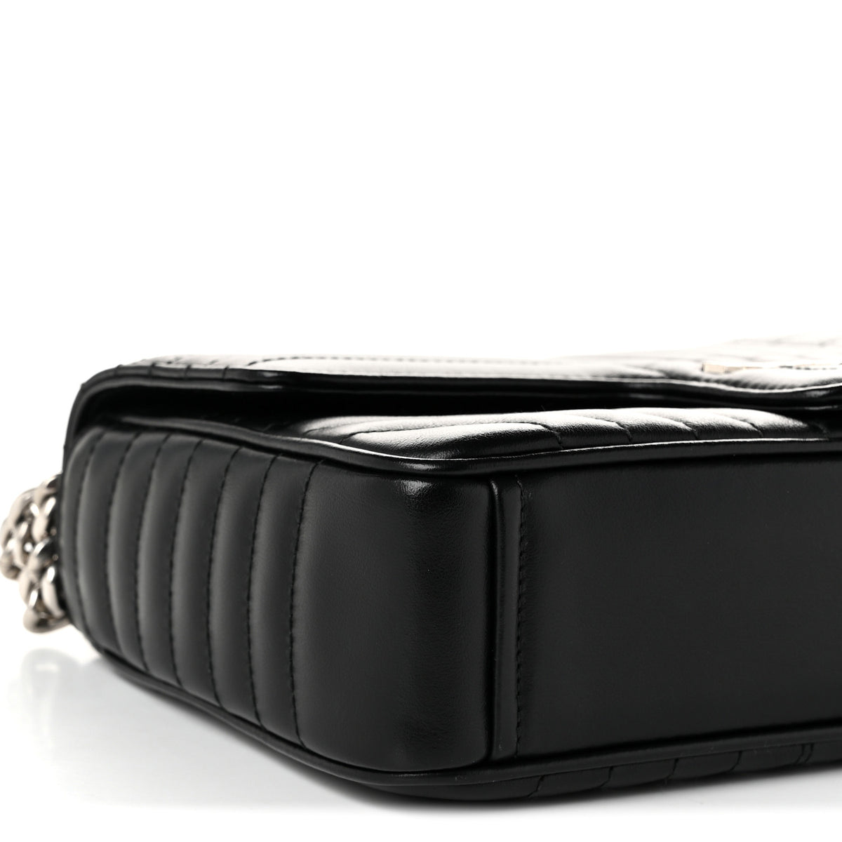 Prada Soft Calfskin Impunture Diagramme Medium Chain Flap Shoulder Bag Black 9 of 10