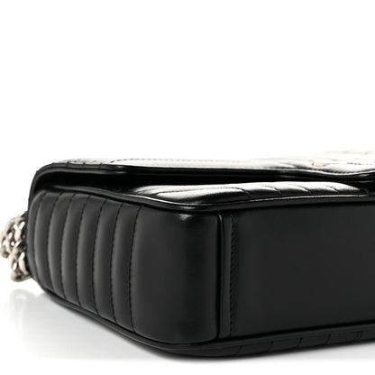 Prada Soft Calfskin Impunture Diagramme Medium Chain Flap Shoulder Bag Black 9 of 10