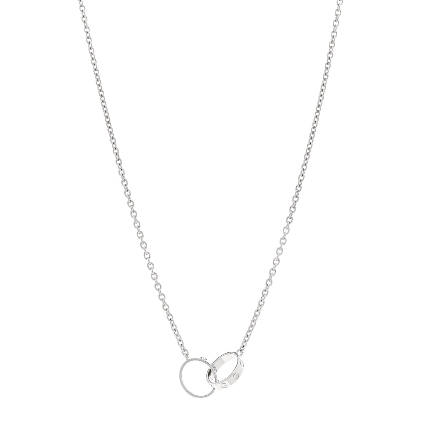 18K White Gold Interlocking LOVE Necklace