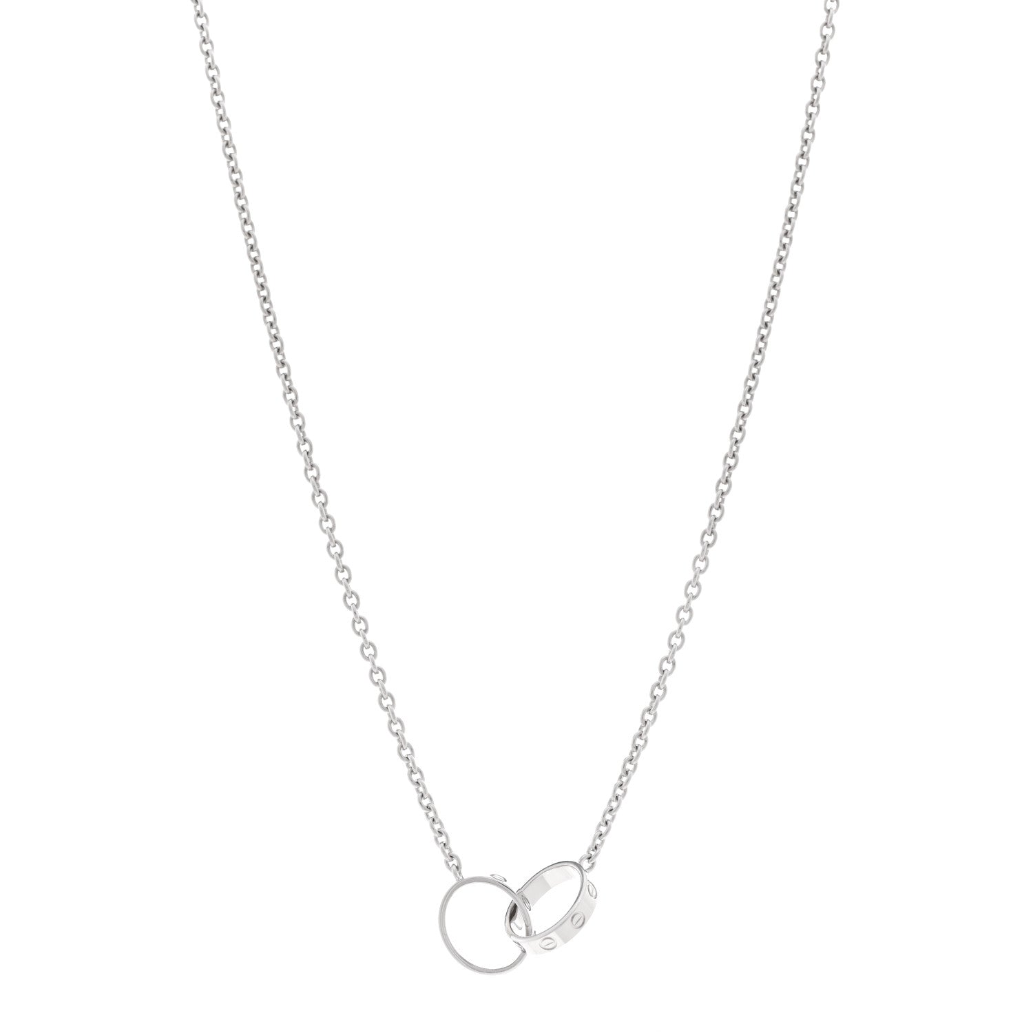 Cartier 18K White Gold Interlocking LOVE Necklace 1 of 5