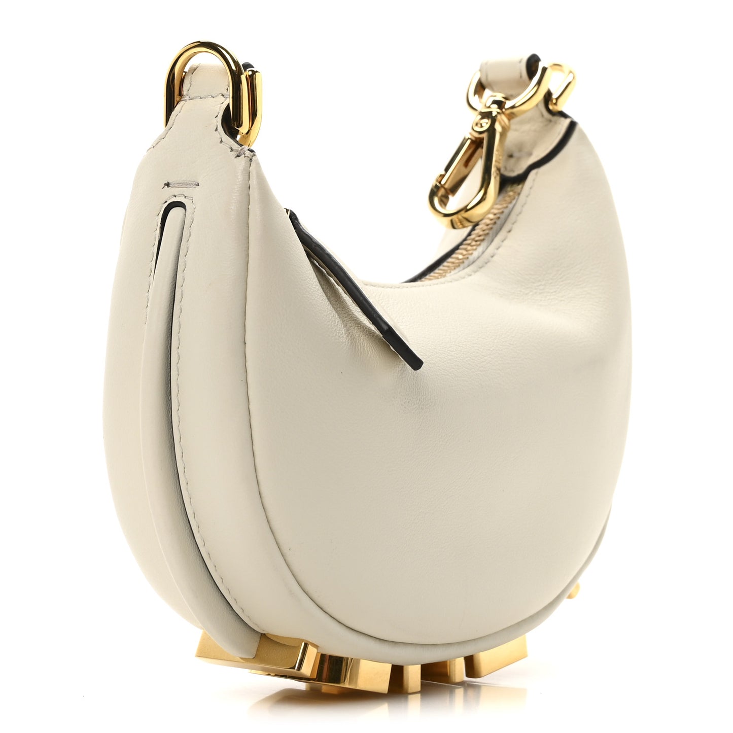 Vitello Grace Matte Nano Fendigraphy Hobo Charm White Ice