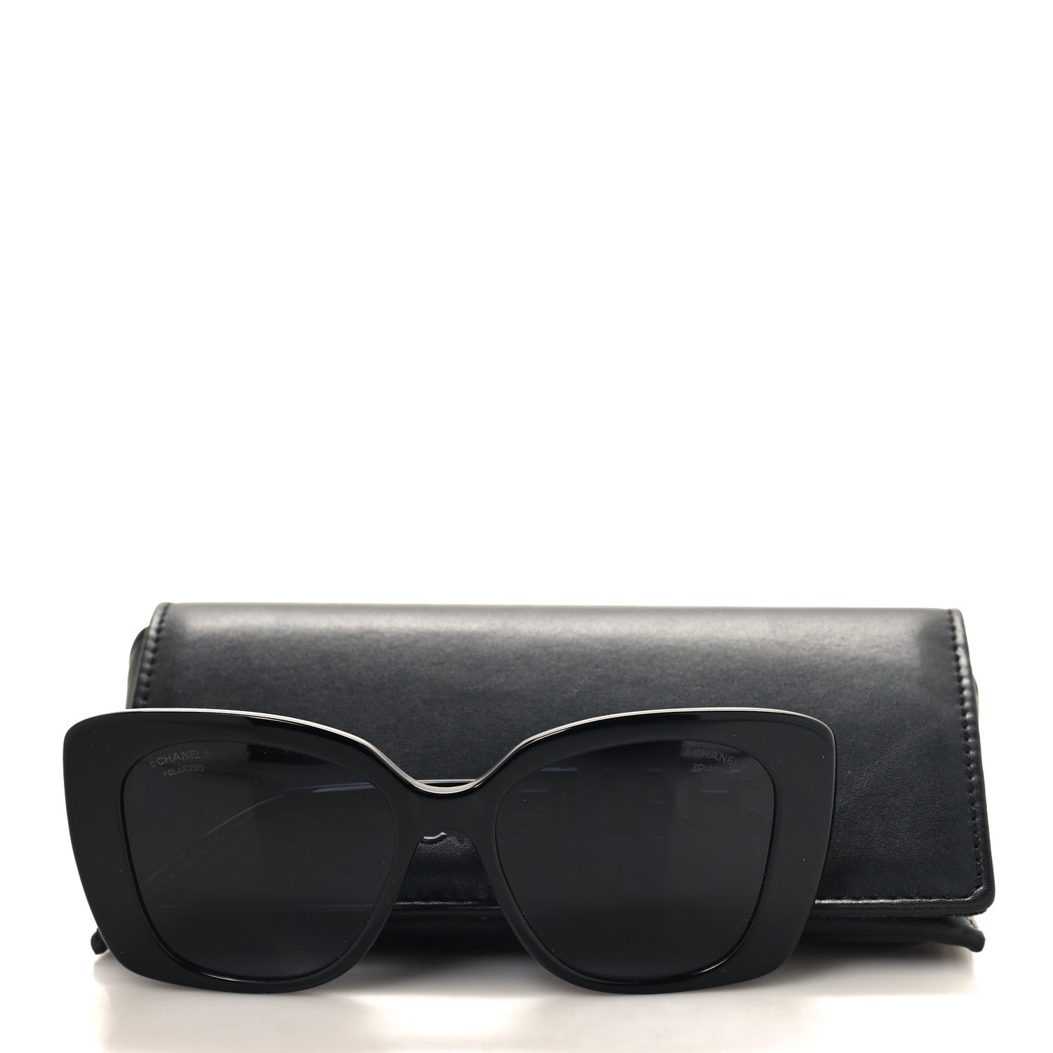 Chanel Acetate Strass Polarized Square Sunglasses 5422-B Black 7 of 7